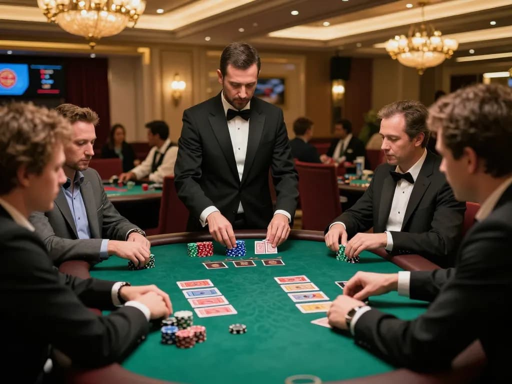 Players strategizing at 789club blackjack tables in an upscale casino environment.