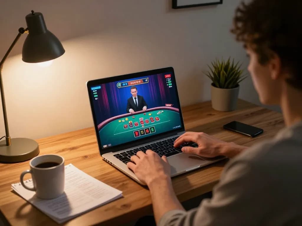 Experience thrilling gameplay with Uk88 while enjoying a live dealer blackjack game at home.