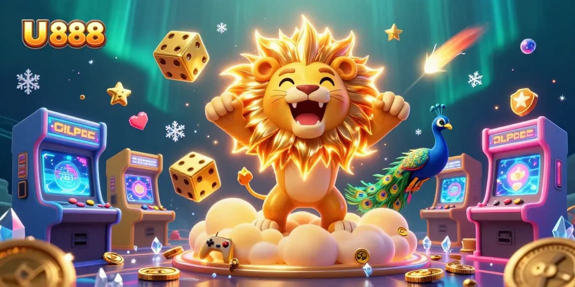 Spin 3D games at U 888 and win with vibrant colors and fun visuals featuring arcade game elements.