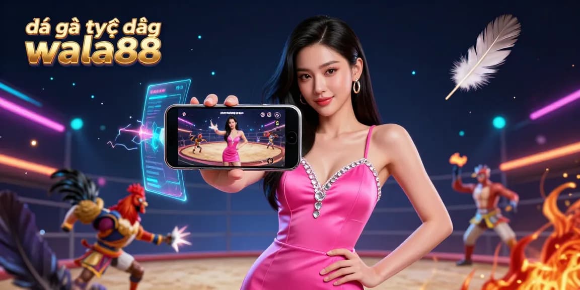 Experience the excitement of đá gà trực tiếp wala88 with a stunning visual of live-streamed cockfighting action.