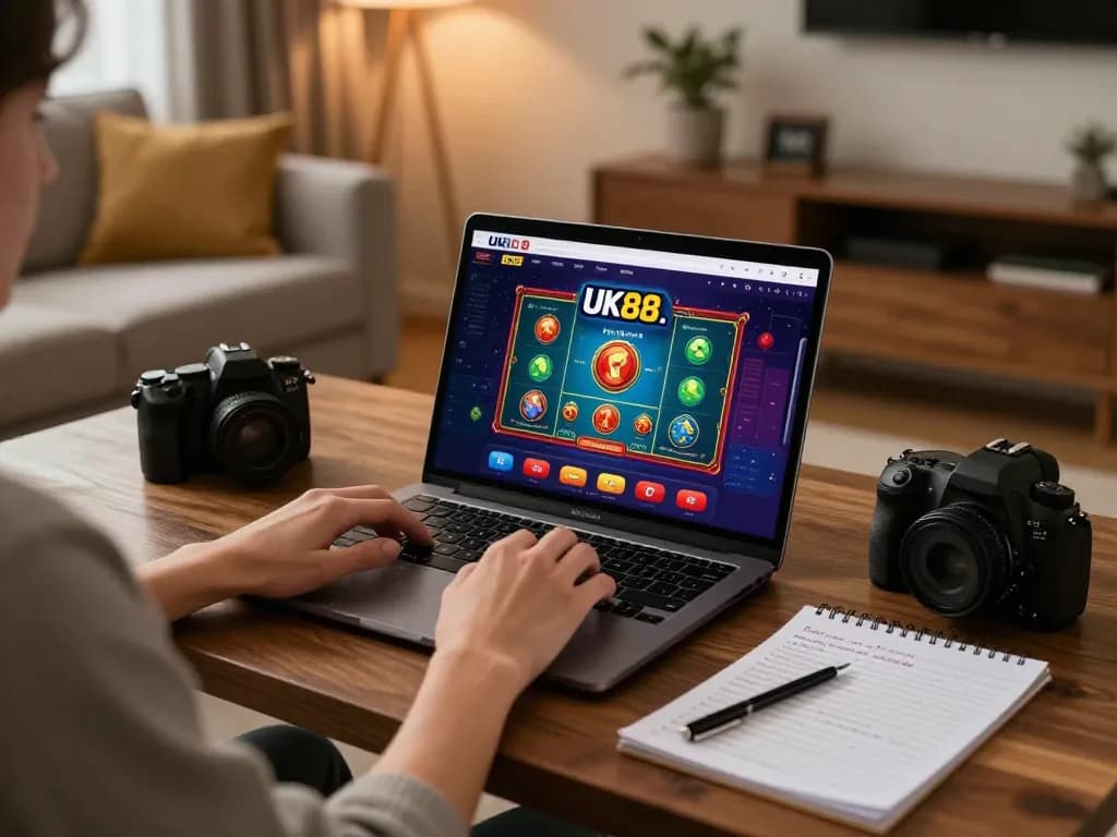 Player engaging with online gaming interface on UK88, showcasing strategic betting atmosphere.