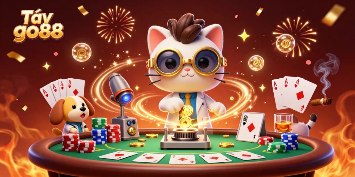 Experience excitement and action as you Tải go88 for thrilling casino games with poker tables, chips, and fun!