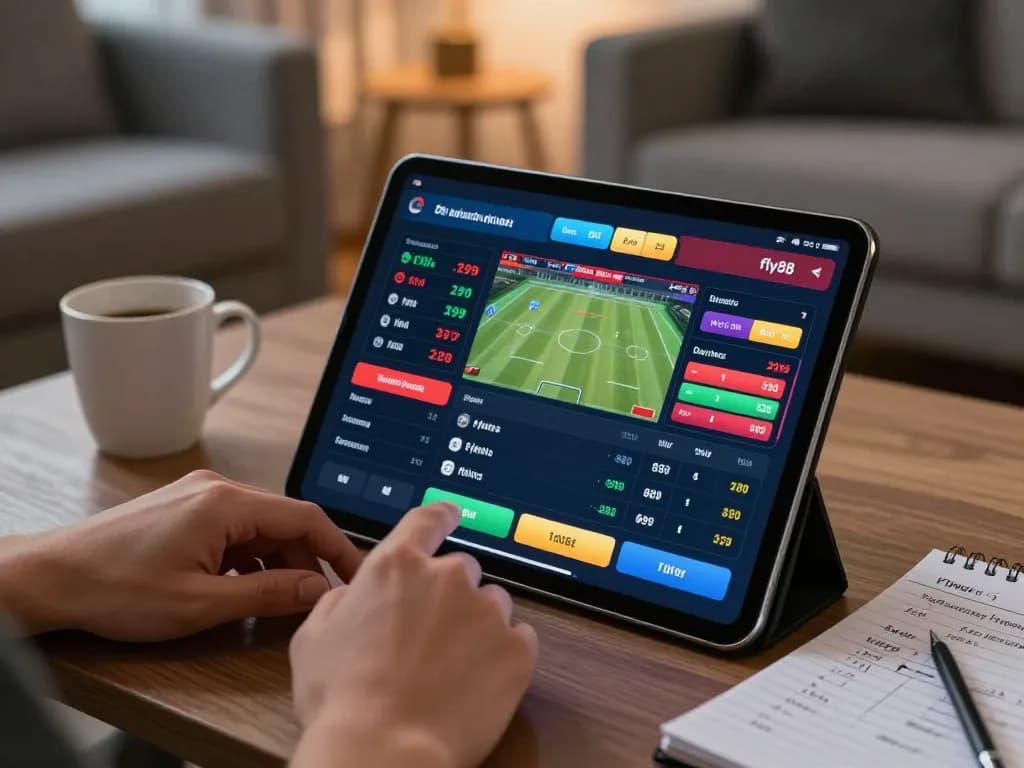 Betting on fly88 while analyzing sports odds in a cozy home setting
