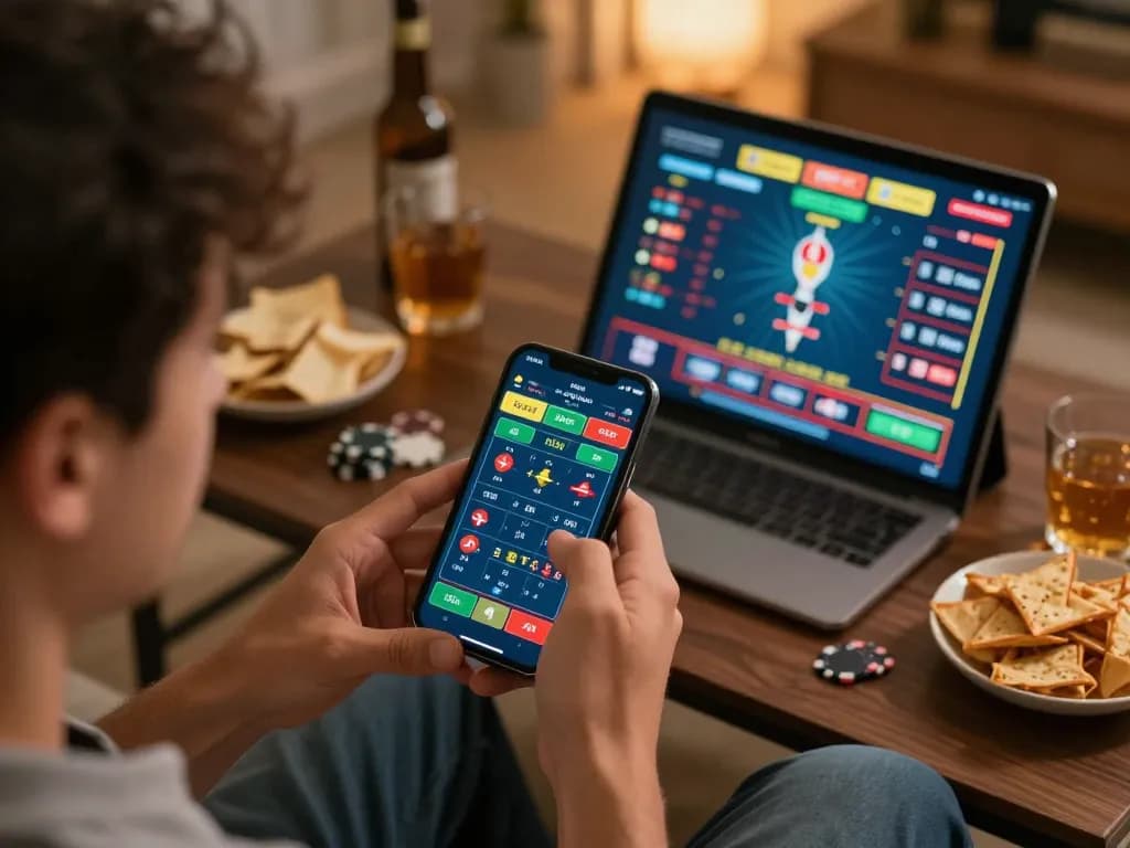 Engaging in live mobile betting at nhà cái jun88 with smartphone showing live odds and betting interface