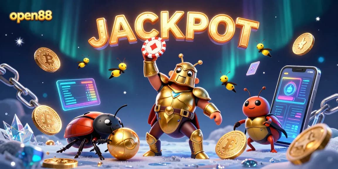 open88 players celebrate a jackpot with glowing coins and festive fireflies in an engaging casino scene.