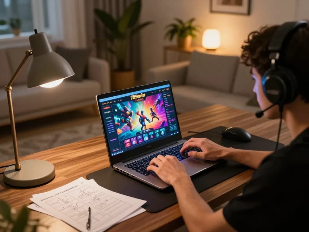 Engaging gameplay on 789win vom casino website shown on a laptop, highlighting online gambling excitement