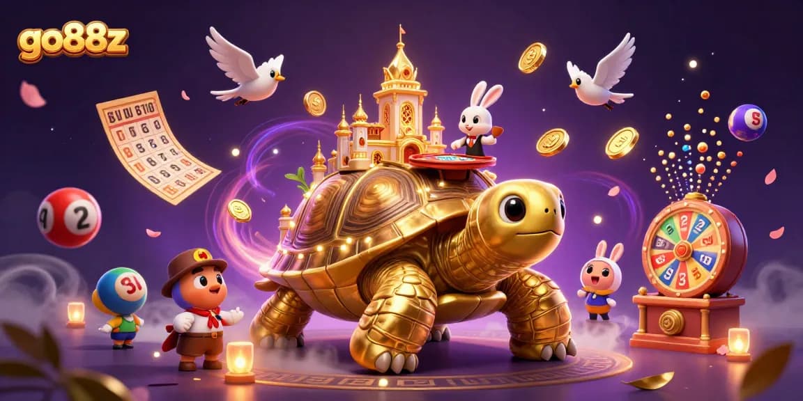 Win big with go88z in a magical casino scene filled with colorful lottery elements and excitement.