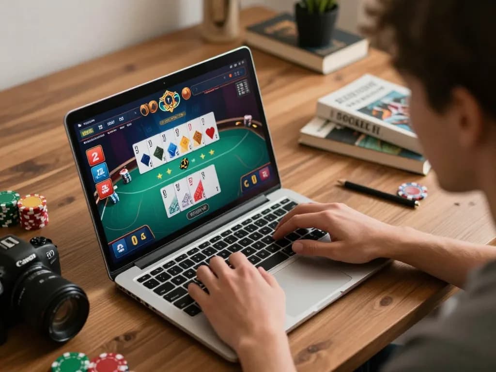 Betting strategy in action at Jun88 VN online casino with player focused on poker game