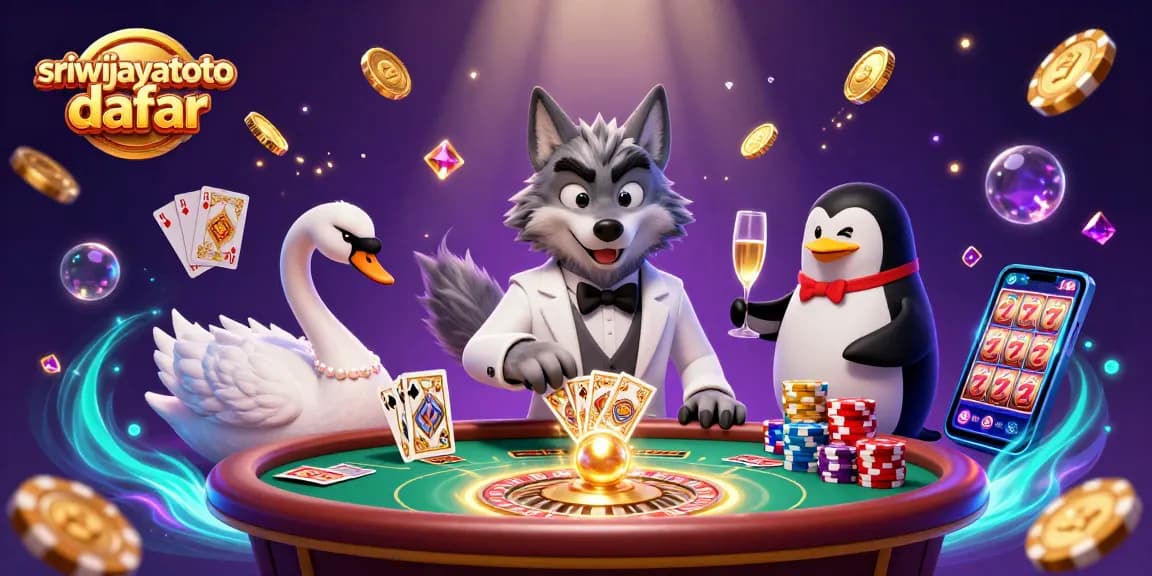 Engage with sriwijayatoto daftar at an exciting baccarat table showcasing elegant characters and dynamic casino elements.