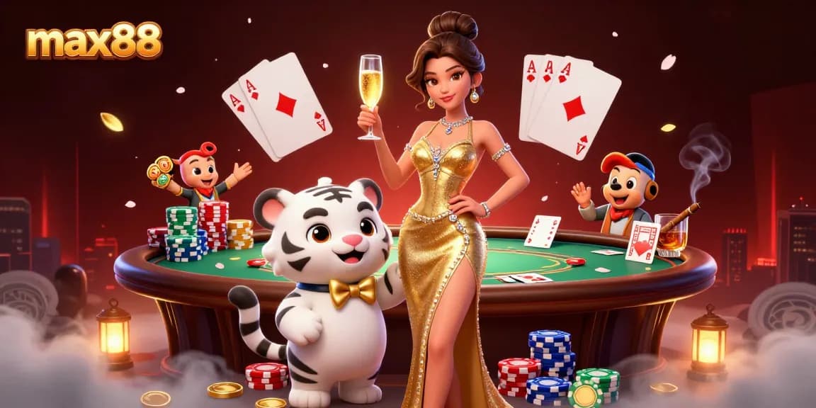 Experience winning thrills at max88 with glamorous characters and vibrant casino elements.