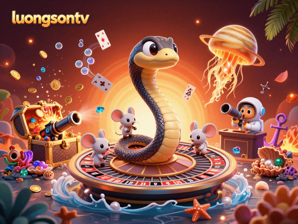 Experience dynamic betting action on luongsontv with playful astronaut mice at a roulette-like Saturn ring.