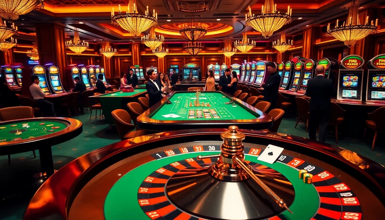 Experience the excitement of FIVE88 with vibrant casino tables and high-stakes action.