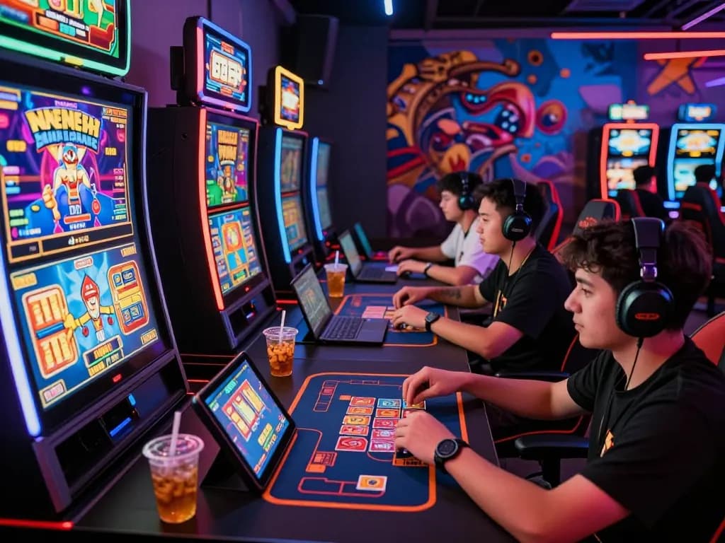 B52 Club players engaging in exciting online games, showcasing vibrant atmosphere and diverse gaming experiences.