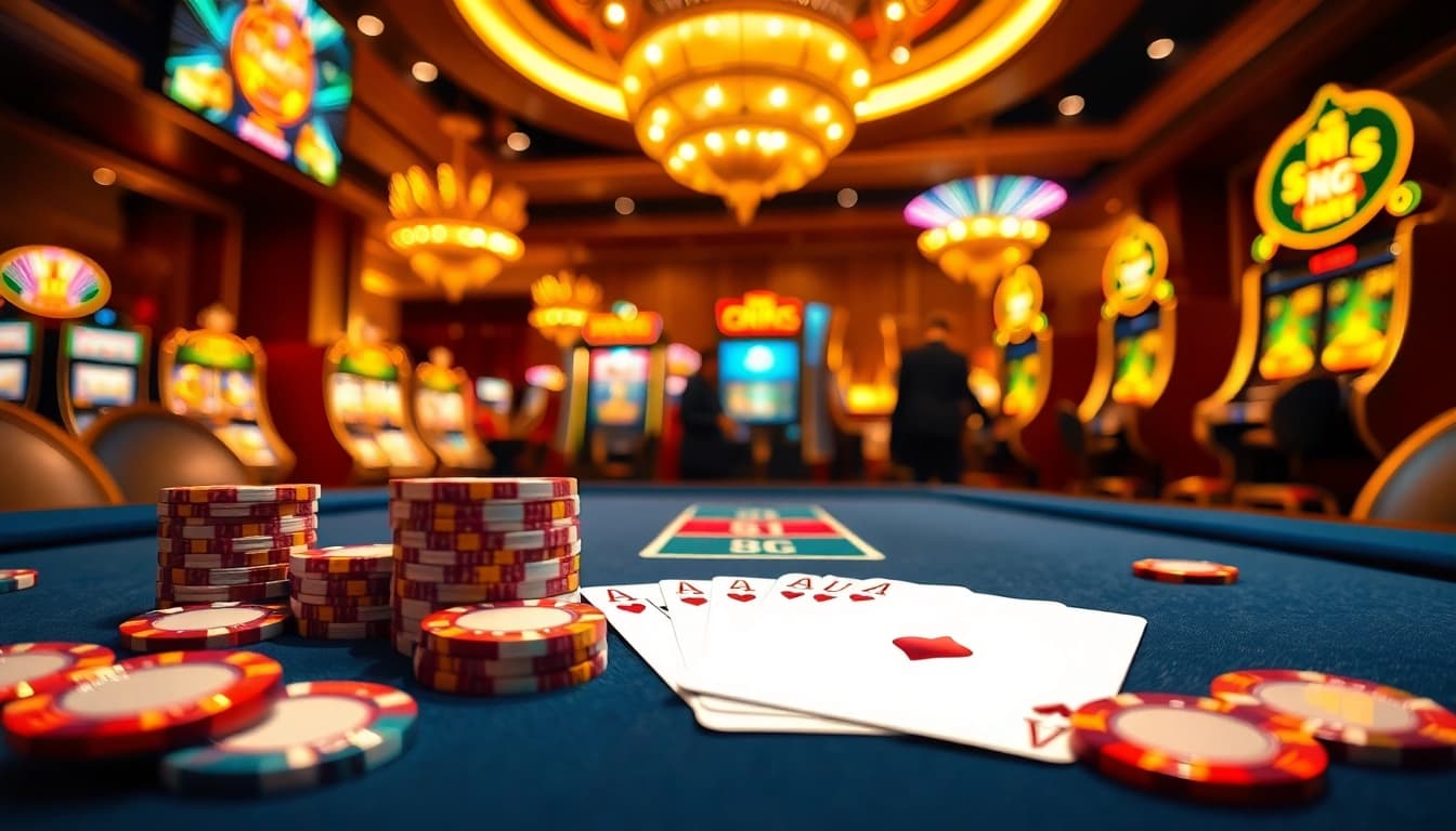 S8 enhances the thrill of gambling with vibrant casino visuals of poker chips and lively slot machines.