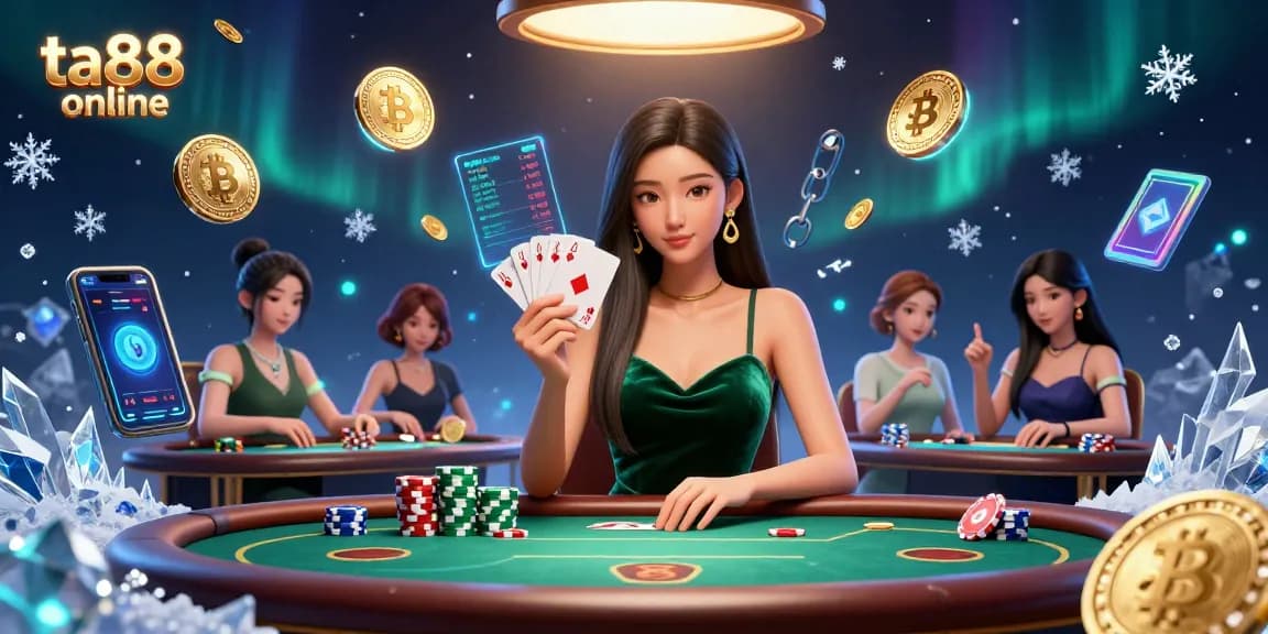 Experience thrilling gameplay with ta88 online at an elegant poker table, showcasing luxury and excitement.