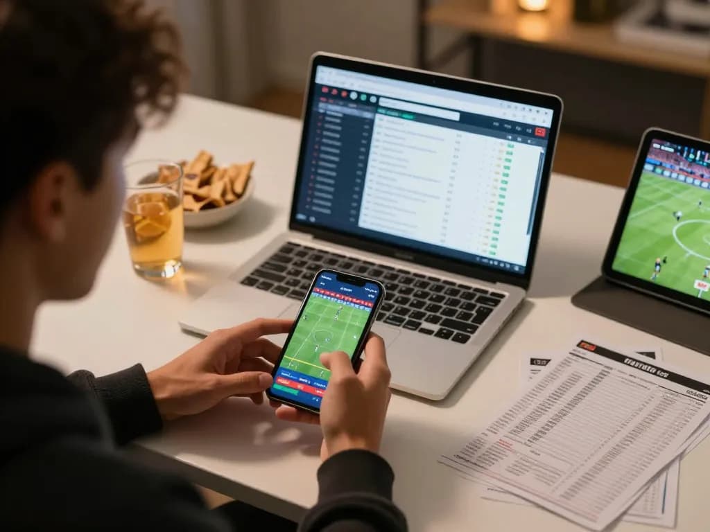 Engaging in kèo bóng đá hôm nay strategy while watching live football betting on a smartphone