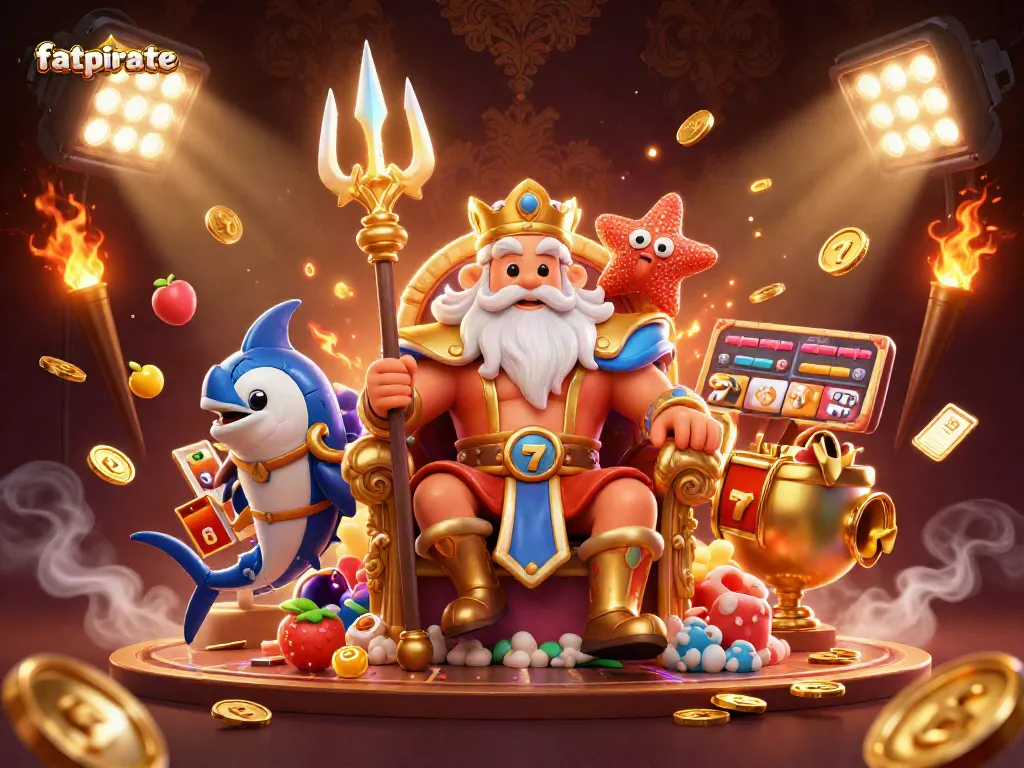 Engage in thrilling gameplay at FatPirate Casino, with vibrant slots reels and exciting symbols.