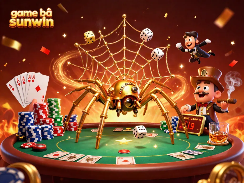 Engage in captivating game bài sunwin with a vibrant, detailed casino scene illustrating excitement and strategy.