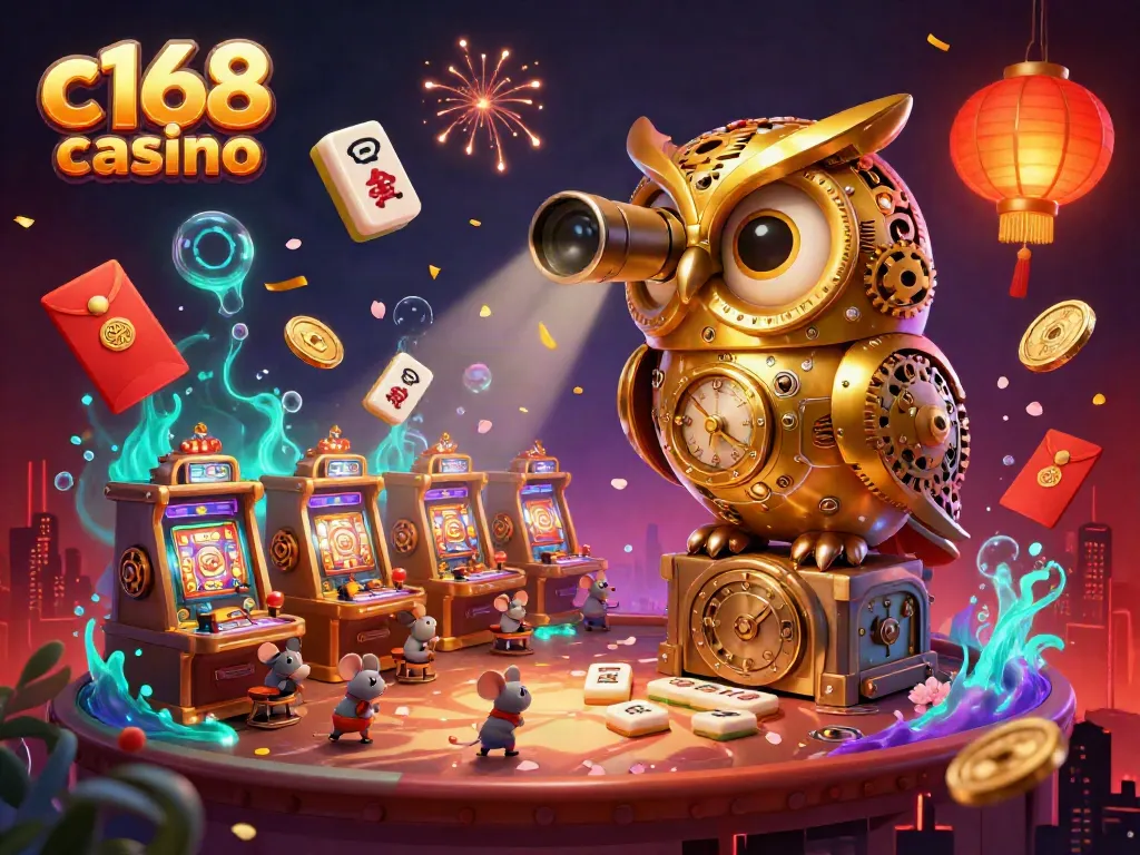 Experience the excitement of c168 casino with playful elements in a vibrant 3D casino environment.