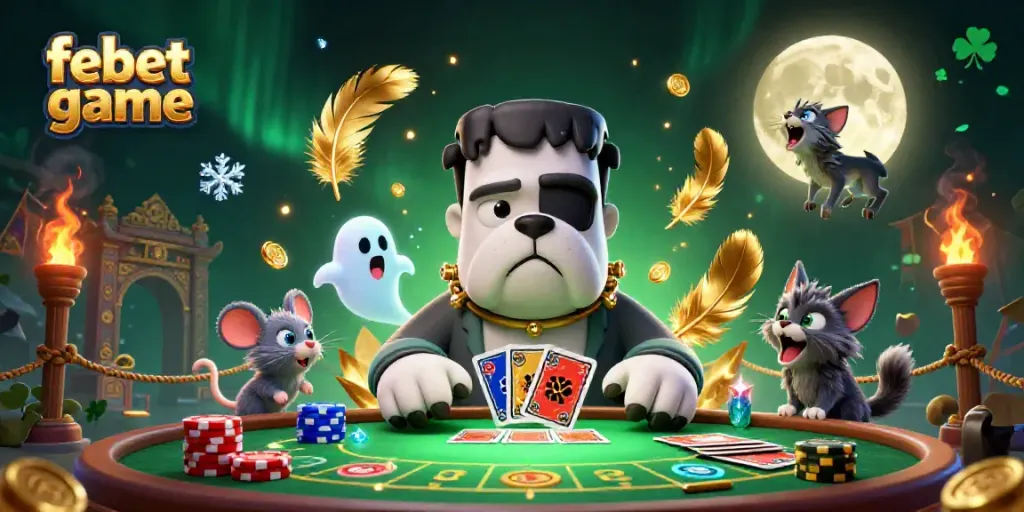Experience the excitement of febet game with unique characters in a vibrant casino atmosphere.