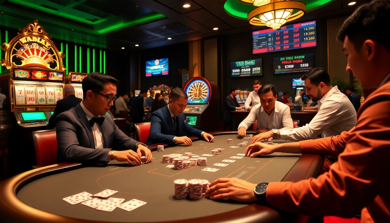 Engage with thrilling casino gameplay at https://ta88.la/ featuring luxury poker tables and vibrant slot machines.