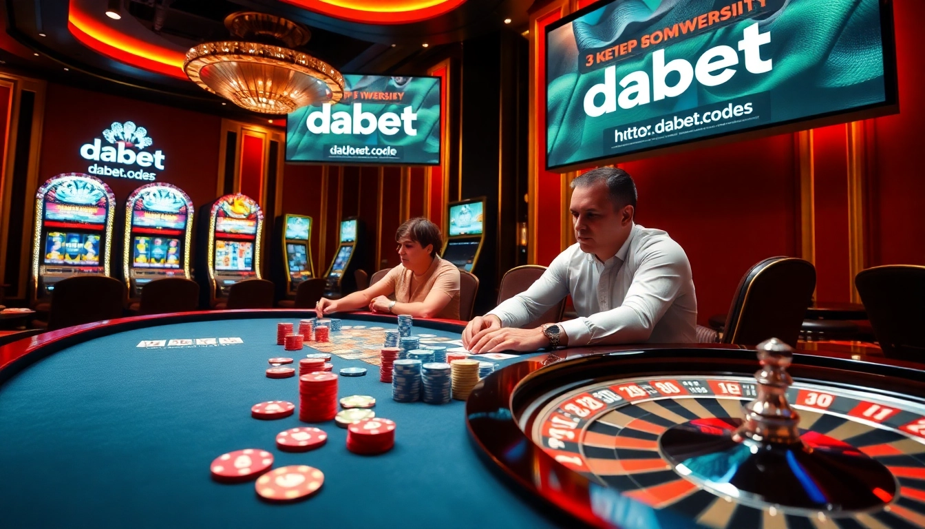 Experience thrilling gaming action at https://dabet.codes/ with lively poker and roulette tables.
