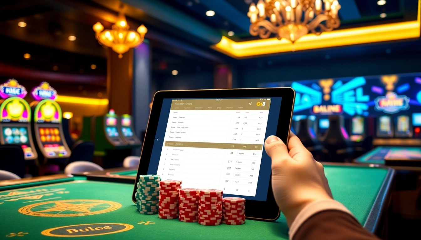 Engaging Go8 online gambling scene with luxurious casino elements and betting excitement.