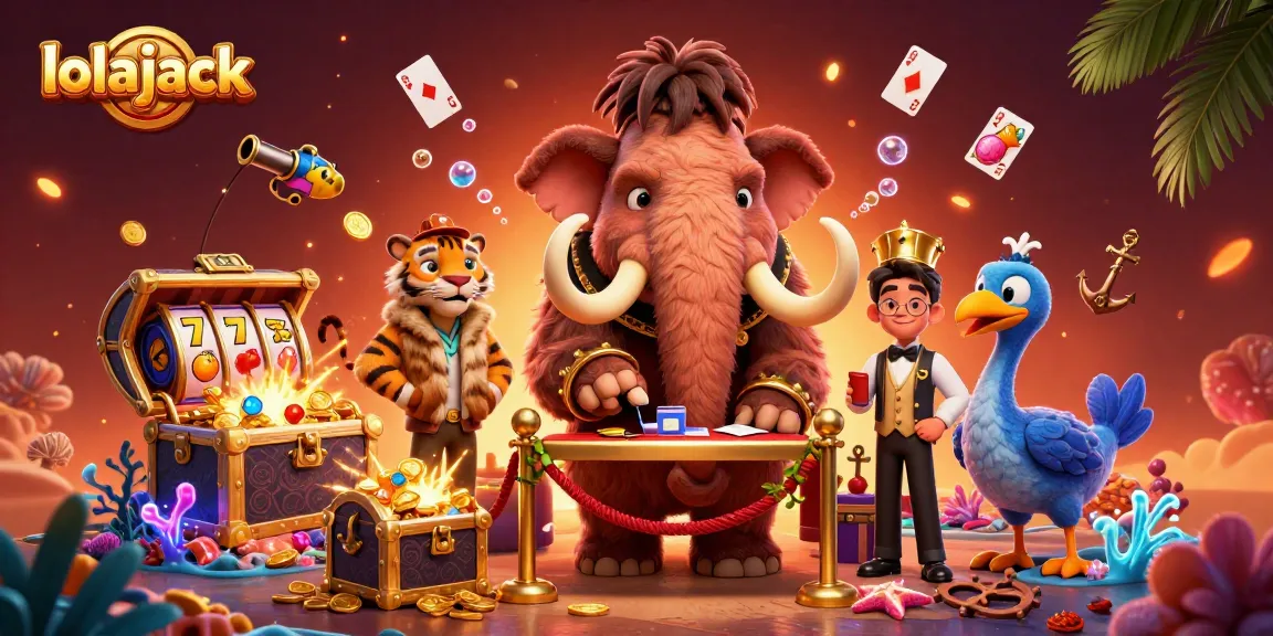 Experience thrilling gaming at lolajack with vibrant 3D characters and dynamic casino elements.