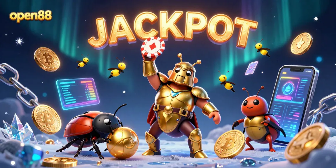open88 players celebrate a jackpot with glowing coins and festive fireflies in an engaging casino scene.