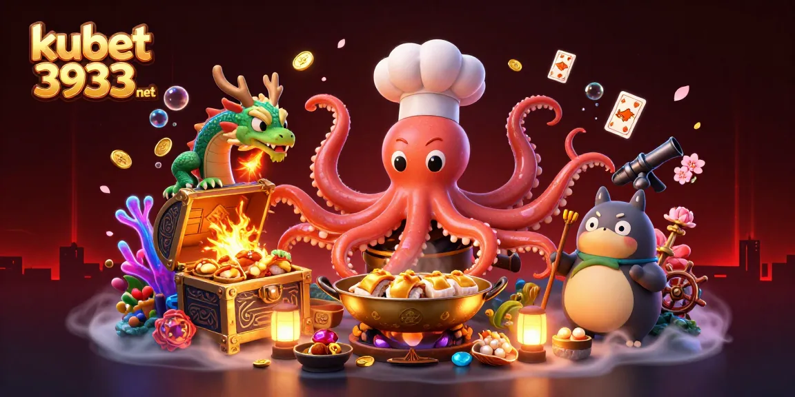 Experience the excitement of kubet 3933 net with a dynamic casino-themed 3D illustration.