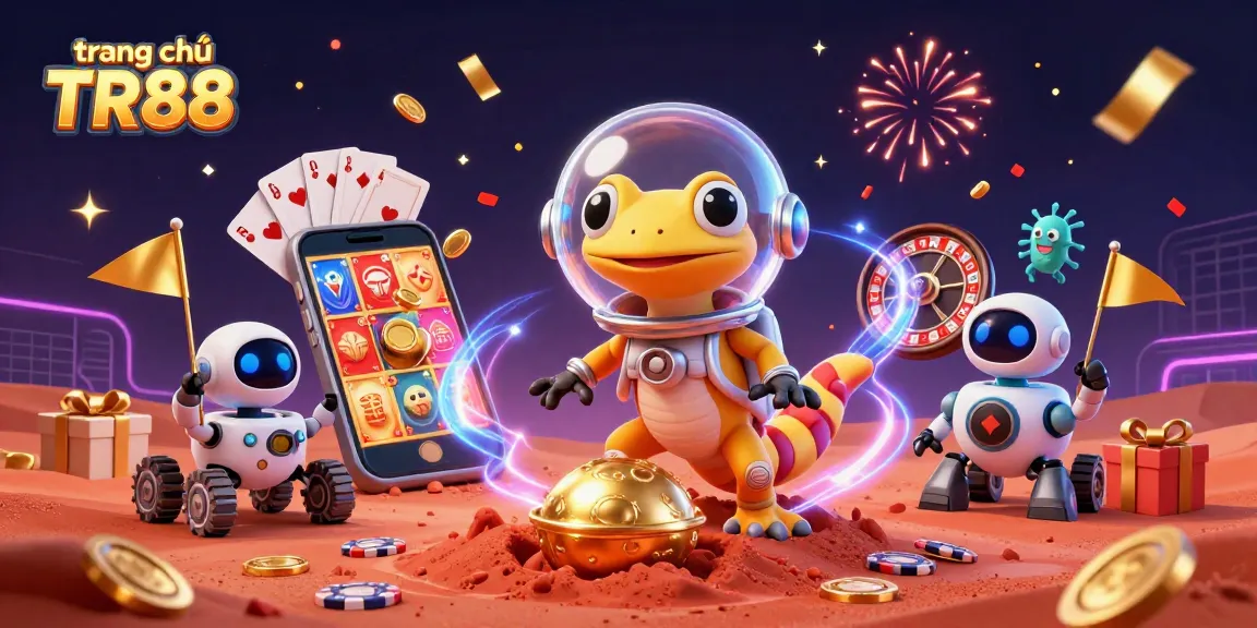 Experience the excitement of the trang chủ TR88 casino with vibrant Martian characters and dynamic gaming elements.