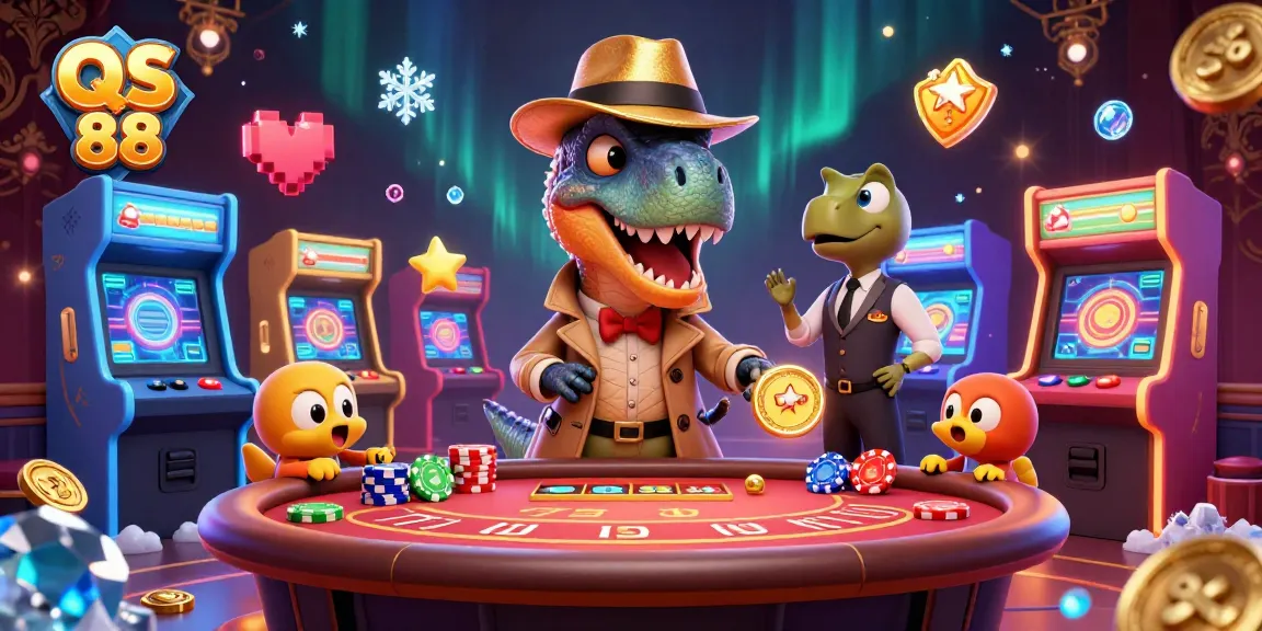Experience thrilling gambling action at QS 88 with vibrant characters and exciting gaming elements.