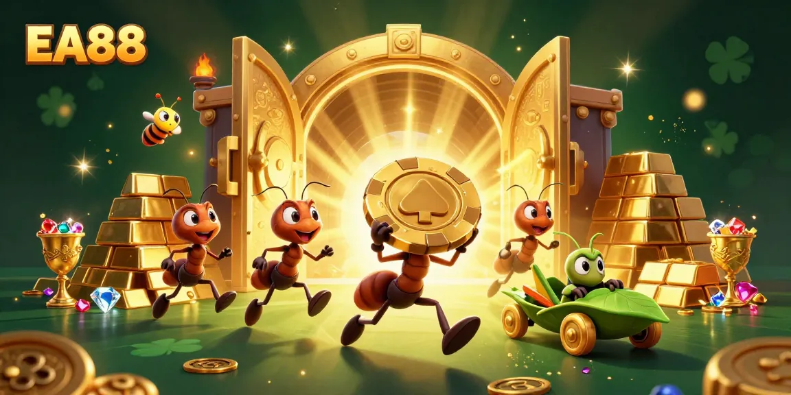 Join the fun at EA88 with a thrilling 3D heist featuring playful ants and golden treasures!